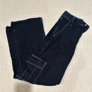 Hollister navy high rise cargo jeans
